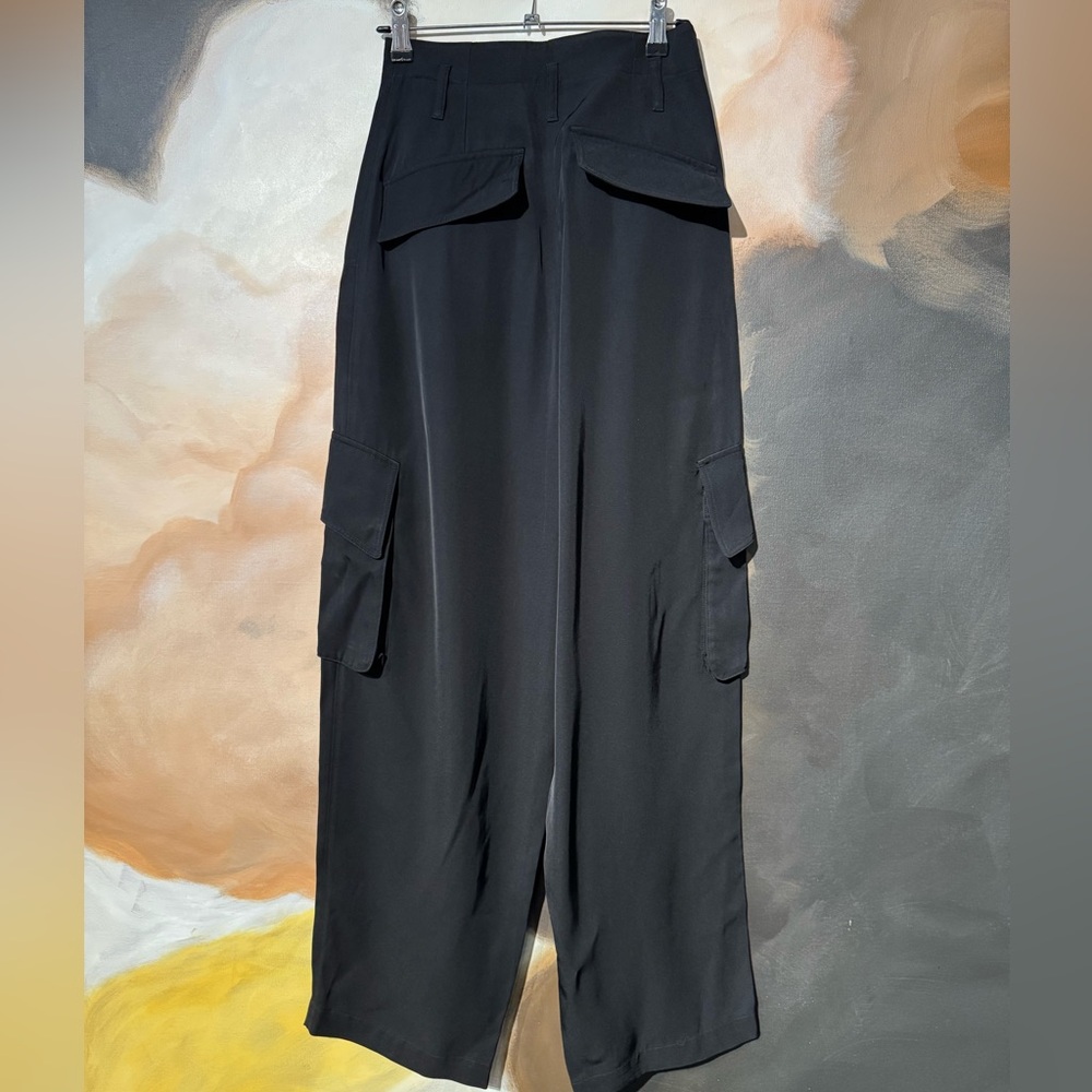 COS - NWT Paperbag Utility Trousers Black Wide-Leg Cargo Trousers 4 Small - Picture 7 of 7